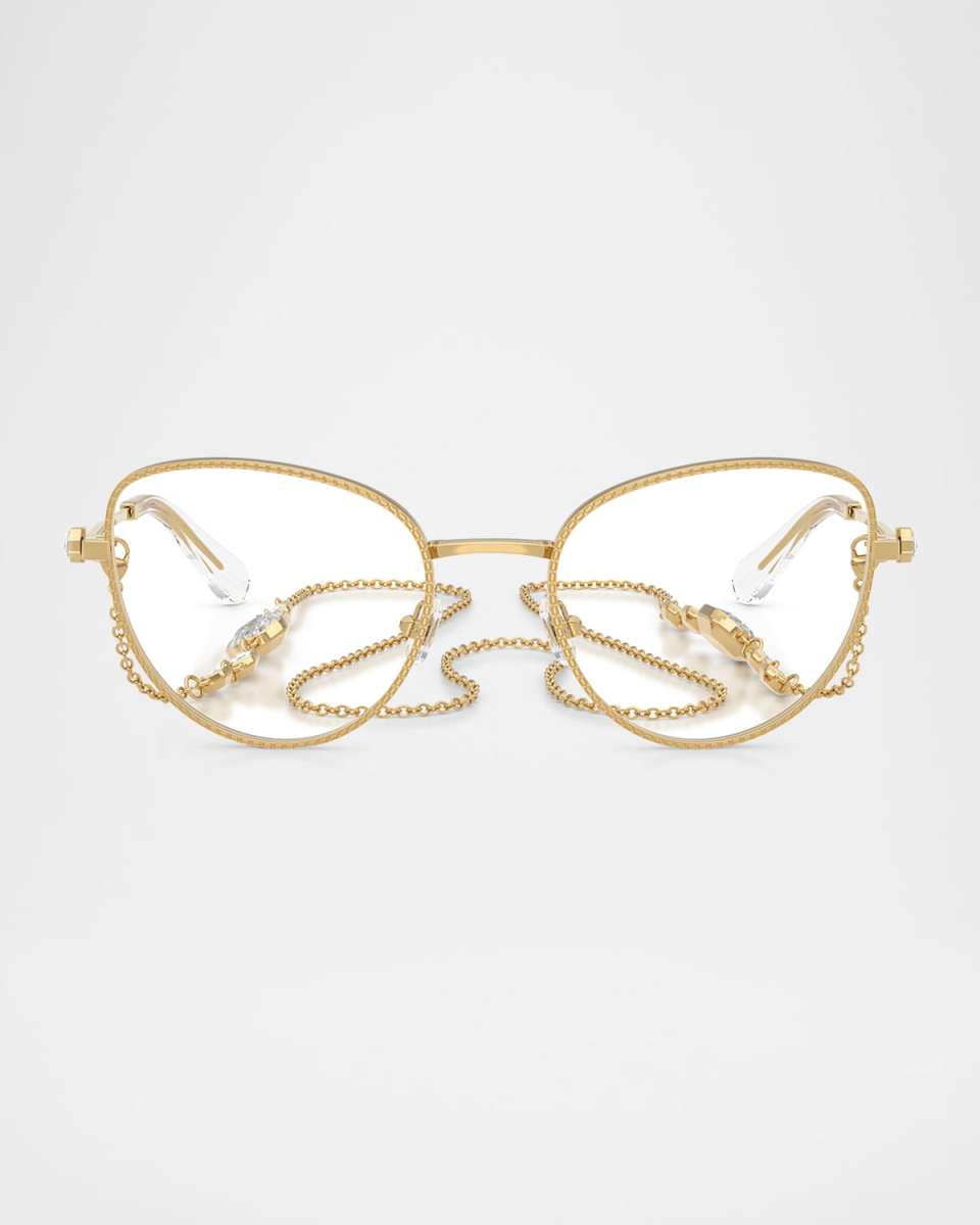 SK1022 Crystal Metal Cat-Eye Optical Frames